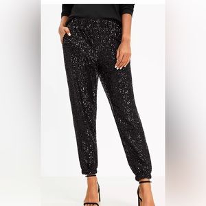 Loft sequin joggers - black- size M
